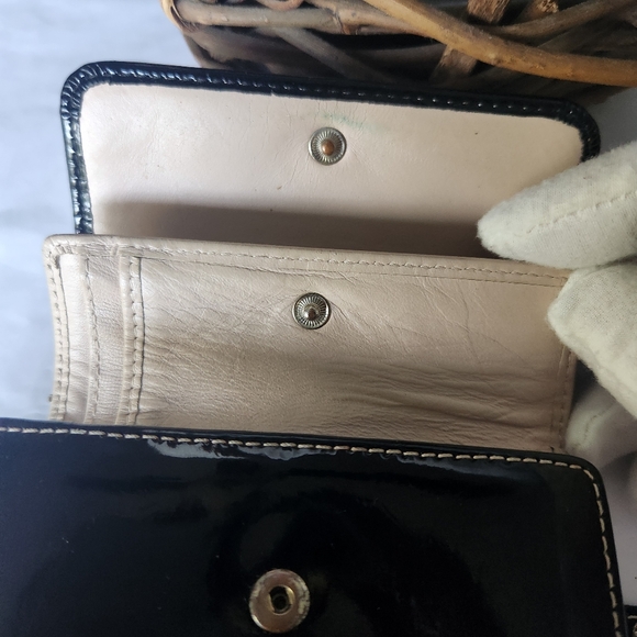 TED BAKER Black Patent Leather PINK Wallet Kisslock Hearts - Picture 14 of 14